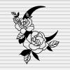 Floral Moon Vinyl Decals Stickers for Walls Car Window Laptop Tumbler Salon Shop Store Kids Girls Nursery Room Decor Boho Bohemian Flower Silhouette YASVG13626 view 1