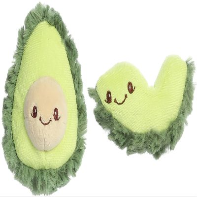 Ebba Adorable Precious Produce Avocado Rattle & Crinkle Set Baby Stuffed Animal - Bright & Colorful Design - Interactive Fun - Green 4 Inches