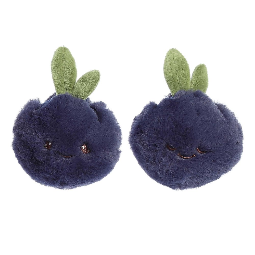 Ebba Adorable Precious Produce Blueberry Rattle & Crinkle Set Baby Stuffed Animal - Bright & Colorful Design - Interactive Fun - Blue 4 Inches