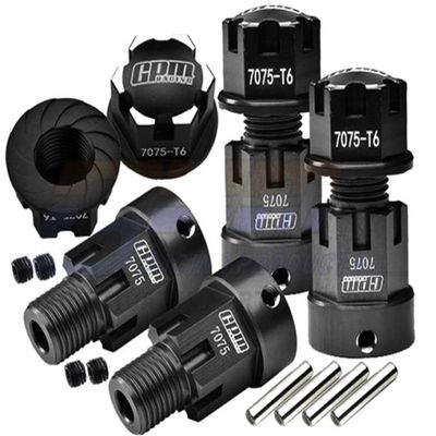 GPM Upgrades Aluminum 7075-T6 Hex Adapters (+20Mm) and Wheel Lock for 1/6 4Wd SCX6 Jeep Jlu WranglerAXI05000 RC Car (Black)