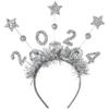 2024 Disco Ball Tinsel Headband - 9" | Silver | Pack of 1 view 1