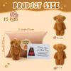 12 Sets Little Pocket Bear Hug Bulk Cute Valentines Mini Plush Bears Toy Stuffed Animals Pillow Boxes with Stickers and Tag for Loved One Valentine's Day Birthday Gift Graduation Wedding Party(Brown) view 2