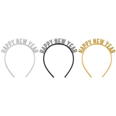 Amscan Happy New Year Glittery Headbands - 6.1" x 5.75" | Plastic | Pack of 1