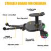 2024 New-Universal Stroller Board Buggy Board with 2 LED Lighted Wheels and Detachable Seat, 2in1 Sit and Stand Stroller Glider Board Holds Children Up to 55 LBs City Mini Stroller Standing Board view 4