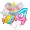 10pcs Candy Balloons Huge Number Balloons Ice Cream Sweets Sundae Foil Balloon for Girls Birthday Party Decorations Supplies view 1