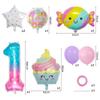 10pcs Candy Balloons Huge Number Balloons Ice Cream Sweets Sundae Foil Balloon for Girls Birthday Party Decorations Supplies view 2