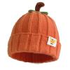 Pumpkin Knitted Beanie Hat Winter Thick Warm Soft Cute Hat Capfor Infant Kids Toddler Boys Girls for Halloween Christmas Orange view 1