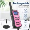 Walkie Talkies for Kids, Toys for Age 5-13 Girls LED Flashlight, VOX, Rechargeable, Easy to Use Kids Walkie Talkies, Christmas Birthday Gifts Indoor and Outdoor Toys (1Red1Purple) view 3