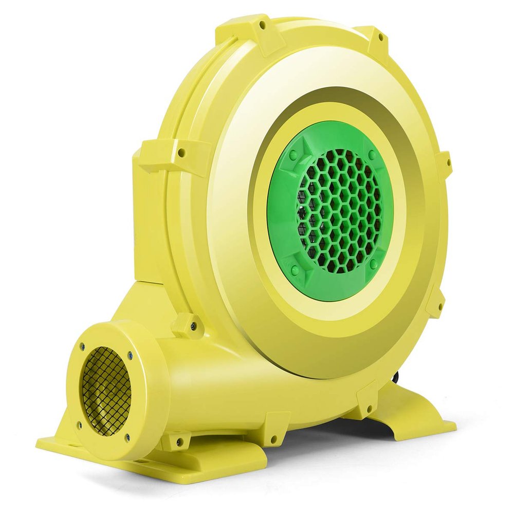 DPThouse Bounce House Blower 950 Watt 1.25HP for Inflatable Bounce House Bouncy Castle, Yellow+Green, Small