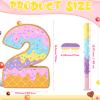 Aoriher Summer Birthday Piata Ice Cream Game Set Summer Number Piata with Bat Stick Blindfold Mask Confetti for Sundae Theme Birthday Baby Shower Party Game Supplies Decor(Number 2) view 2