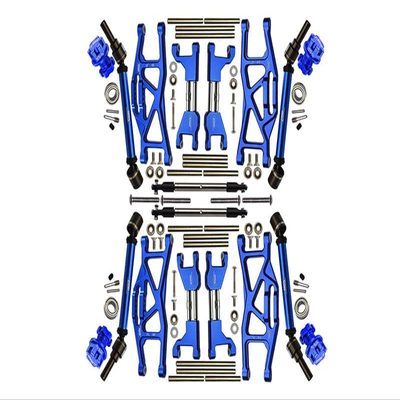 Aluminum Upgrade Combo Set Widening Kit for Traxxas 1:10 4WD MAXX Monster Truck 89076-4 / 4WD MAXX with WideMaxx Monster Truck 89086-4 - Blue