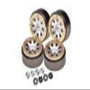 Aluminum 1-Inch Beadlock Wheel Rims Set (8 Poles) for Traxxas 1:18 TRX4M Ford Bronco / TRX4M Land Rover Defender/Axial 1:24 SCX24 Deadbolt / SCX24 Jeep Wrangler Upgrades - Silver view 1