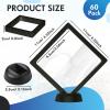 60 Pcs 3D Floating Display Case PE Film Jewelry Storage Box Coins Display Frame Holder Stands for Antique Challenge Coins, Medallion Shells Gems Rocks Pins (Black,4.33 Inch) view 3