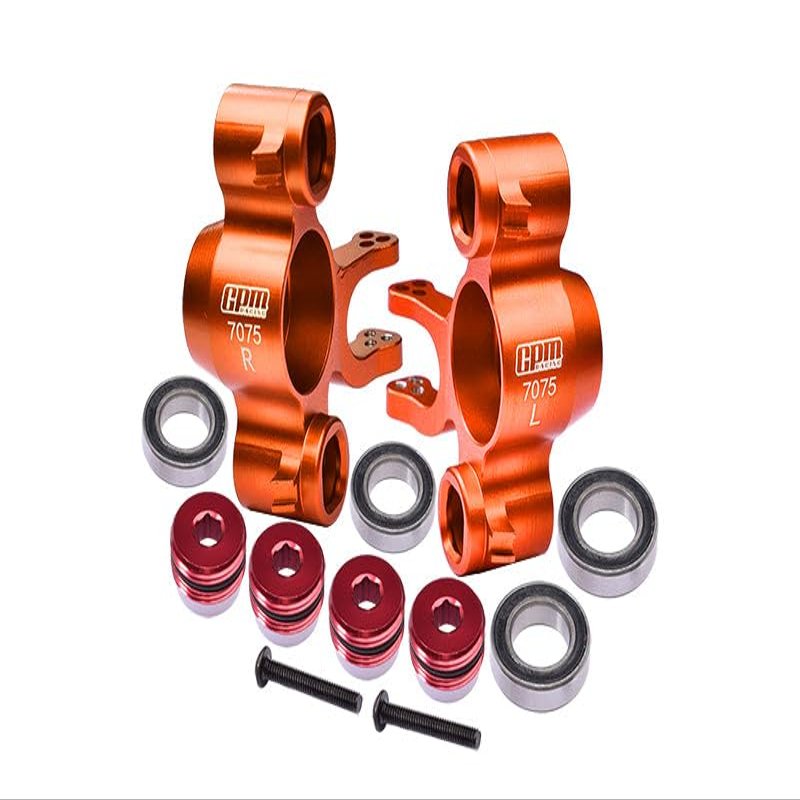 Aluminum 7075-T6 Front Or Rear Knuckle Arms (Larger Inner Bearings) for Traxxas 1:10 E REVO/REVO 3.3 / Slayer PRO 4X4 / 4WD Summit/T-MAXX 3.3 / E-MAXX Upgrade Parts - Orange
