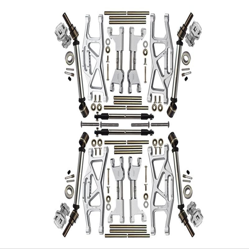 Aluminum Upgrade Combo Set Widening Kit for Traxxas 1:10 4WD MAXX Monster Truck 89076-4 / 4WD MAXX with WideMaxx Monster Truck 89086-4 - Silver