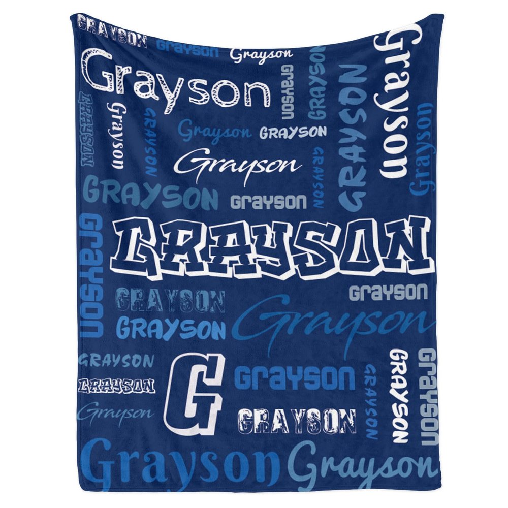 Custom Name Baby Blanket - Personalized Gifts for Baby, Boys, Girls and Kids - Soft and Fluffy Flannel Blankets - Warm and Comfortable - Customized Toddler Bedding and Accessories(40"x50")