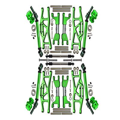 Aluminum Upgrade Combo Set Widening Kit for Traxxas 1:10 4WD MAXX Monster Truck 89076-4 / 4WD MAXX with WideMaxx Monster Truck 89086-4 - Green