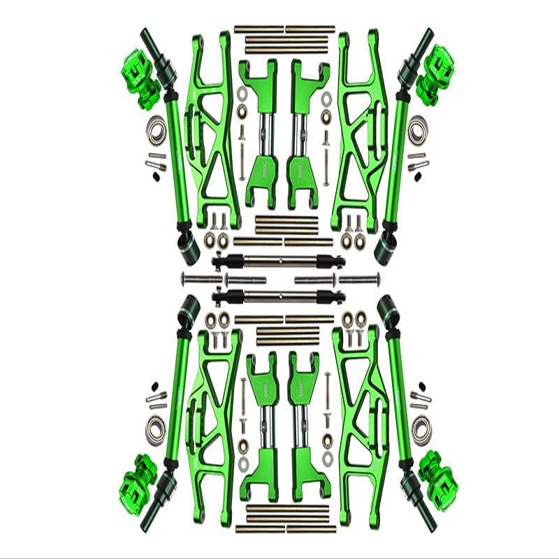 Aluminum Upgrade Combo Set Widening Kit for Traxxas 1:10 4WD MAXX Monster Truck 89076-4 / 4WD MAXX with WideMaxx Monster Truck 89086-4 - Green
