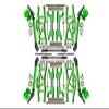 Aluminum Upgrade Combo Set Widening Kit for Traxxas 1:10 4WD MAXX Monster Truck 89076-4 / 4WD MAXX with WideMaxx Monster Truck 89086-4 - Green view 1