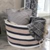 WOODLERY Circular Jute Multi Purpose Storage Basket Durable and Beautiful for Nursery Home Organizing (Black) view 3