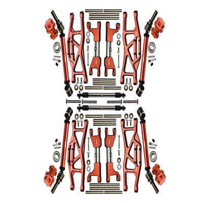 Aluminum Upgrade Combo Set Widening Kit for Traxxas 1:10 4WD MAXX Monster Truck 89076-4 / 4WD MAXX with WideMaxx Monster Truck 89086-4 - Orange