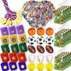 210 Pcs Sports Party Favors for Kids, with Golden Winner Awards Medals Wristbands Mini Foam Balls Treat Bags Waterproof Stickers for Basketball Football Baseball Soccer Tennis for Classroom Prizes view 1