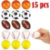 210 Pcs Sports Party Favors for Kids, with Golden Winner Awards Medals Wristbands Mini Foam Balls Treat Bags Waterproof Stickers for Basketball Football Baseball Soccer Tennis for Classroom Prizes view 4