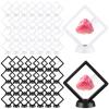 60 Pcs 3D Floating Display Case PE Film Jewelry Storage Box Coins Display Frame Holder Stands for Antique Challenge Coins, Medallion Shells Gems Rocks Pins (White, Black,3.5 Inch) view 1