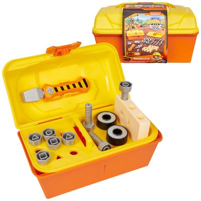 PAW Patrol - Rubble & Crew, Construction Toolbox, with 4 Piece Kids Tool Set and Building Toys, Pretend Play Kids Toys for Boys & Girls Ages 3 & Up