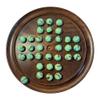 30cm Diameter WOODEN SOLITAIRE BOARD GAME with FUNFAIR GLASS MARBLES | classic wooden solitaire game | strategy board game | family board game | games for one | board games view 1