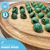 30cm Diameter WOODEN SOLITAIRE BOARD GAME with BUTTERFLY GLASS MARBLES | classic wooden solitaire game | strategy board game | family board game | games for one | board games view 2