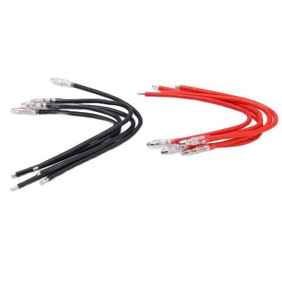 Qiilu Brushed Motor Connectors Banana Plugs Connector Wire Rubber,Copper 10Pcs Rc Motor Cable Soft Not Easily Break Connector Extension Cable for Brush Motor