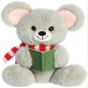 Aurora Festive Holiday Carolers Carol Mouse Stuffed Animal - Seasonal Cheer - Heartwarming Gifts - Gray 8.5 Inches view 1