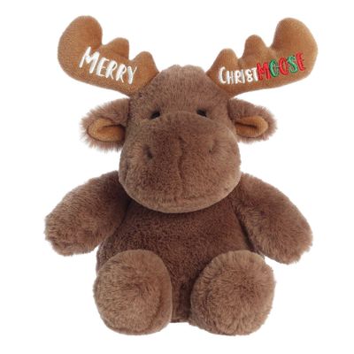 Aurora Witty JUST Sayin' Merry Christmoose Stuffed Animal - Expressive Characters - Quirky Gift Ideas - Brown 12 Inches