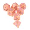 7Pcs Antique Metal Polyhedral Dice Role Playing Game Dices Heavy Duty With Bag view 2