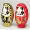 Takasaki Darumadoll 3.7inch, Set of 2 Pieces(GoldRed), Paper-Mache, Traditional Crafts, Handcrafted in Japan view 3