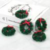 10 Pieces Mini Artificial Christmas Wreaths Ornaments, Dollhouse Miniature Christmas Wreath Doll House Mini Xmas Wreath for Dollhouse Door Windows Christmas Tree Decoration (Red Bowknot) view 2