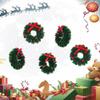 10 Pieces Mini Artificial Christmas Wreaths Ornaments, Dollhouse Miniature Christmas Wreath Doll House Mini Xmas Wreath for Dollhouse Door Windows Christmas Tree Decoration (Red Bowknot) view 4