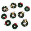 10 Pieces Mini Artificial Christmas Wreaths Ornaments, Dollhouse Miniature Christmas Wreath Doll House Mini Xmas Wreath for Dollhouse Door Windows Christmas Tree Decoration (2 Styles) view 1