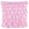 2-PC Ultra Soft Solid Multi Ruffle Pillow sham 500 Thread Count 100% Cotton Fabric (Pink Solid, Toddler 16'' x 20'') view 1