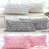 2-PC Ultra Soft Solid Multi Ruffle Pillow sham 500 Thread Count 100% Cotton Fabric (Pink Solid, Toddler 16'' x 20'') view 2