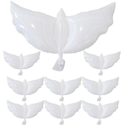 10pcs Peace Dove Balloon Dove Memorial Balloons Giant Bird Balloons Inflatable Bird Dove Jumbo Balloons Wedding Decorations for Ceremony White Decor Decorative Balloons Party Props