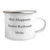 Surprise Model Railroads 12oz Camper Mug, Shit Happens. Model, Inappropriate Gifts for Men Women from Friends, Birthday Gifts, Model trains, Train sets, Toy trains, Electric trains, train set, Ho view 2