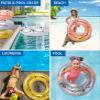4-Pack Kids Inflatable Pool Floats - Sparkly Confetti-Filled Glitter Pool Float Rings, Cute Pool Floats in Pearl, Silver, Rose Gold, and Gold; Floating Tube Swim Rings for Pool, Beach, Lake - 23 Inch view 3