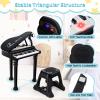 Costzon Kids Piano, 31 Key Mini Grand Piano Toy Keyboard with Microphone, Stool & Lights, Portable Electronic Piano Educational Musical Instrument Toy, Birthday Gift for Toddler Boys Girls (Black) view 4