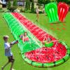 [ 3 Sided Safe Fence ] Watermelon Lawn Water Slides with 2 Bodyboards for Kids Adults, Heavy Duty Water Toys Sprinkler 2 Race Lane Outdoor Summer Beach Swimming Pool Water Game Party, 20 x 5.6 ft view 1