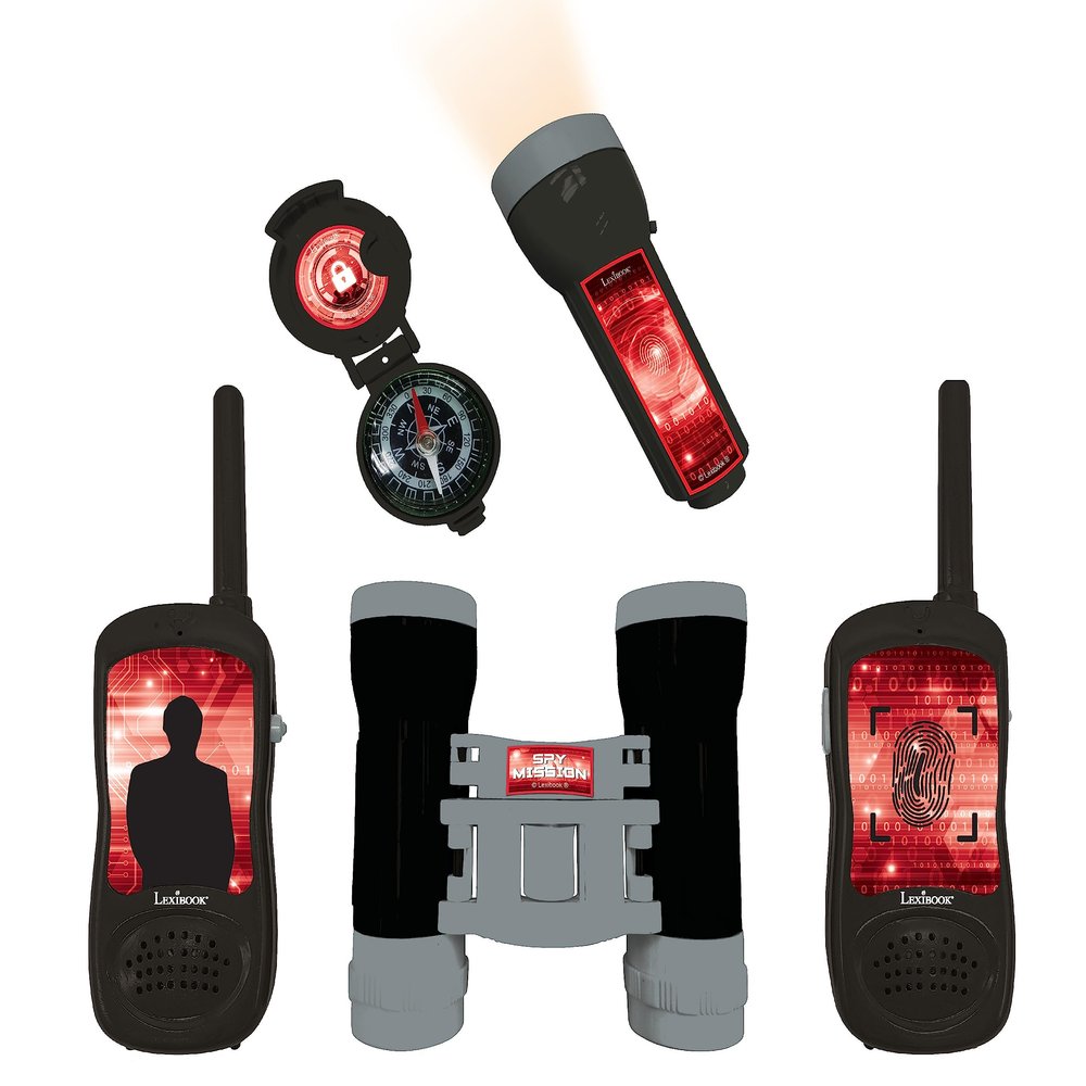 LEXiBOOK Spy Mission - Adventurer Set for Children, Walkie-Talkies 400 ft, Binoculars, Compass, Torchlight, RPTW12SPY