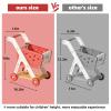 Jovow 102pcs Kids Shopping Cart Trolley Play Set with Pretend Food and Accessories,Perfect for Ages 3+ Pretend Play and Role-Playing Games (Red) view 4