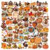 100PCS Fall Stickers Bulk, Thanksgiving Turkey Pumpkin Gifts for Kids, Autumn Waterproof Vinyl Stickers for Water Bottles, Scrapbooking, Harvest Party Favorites view 1