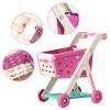 Jovow 102pcs Kids Shopping Cart Trolley Play Set with Pretend Food and Accessories,Perfect for Ages 3+ Pretend Play and Role-Playing Games (Pink) view 3
